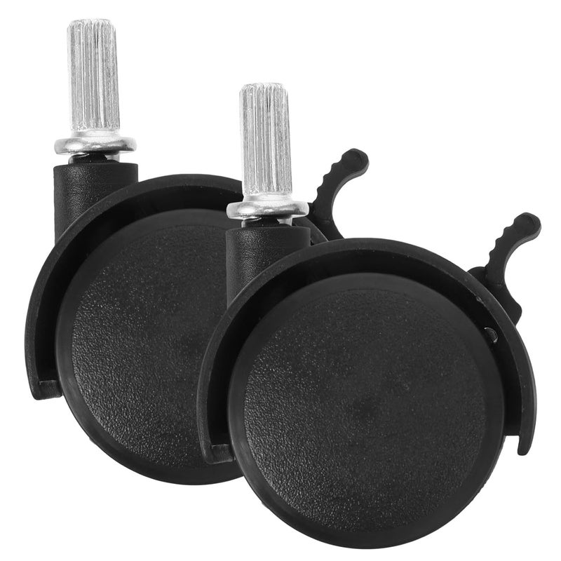 2Pcs Black Swivel Caster Wheels With Brake For Drying Rack Furniture Replacement Easy Install - Image 2