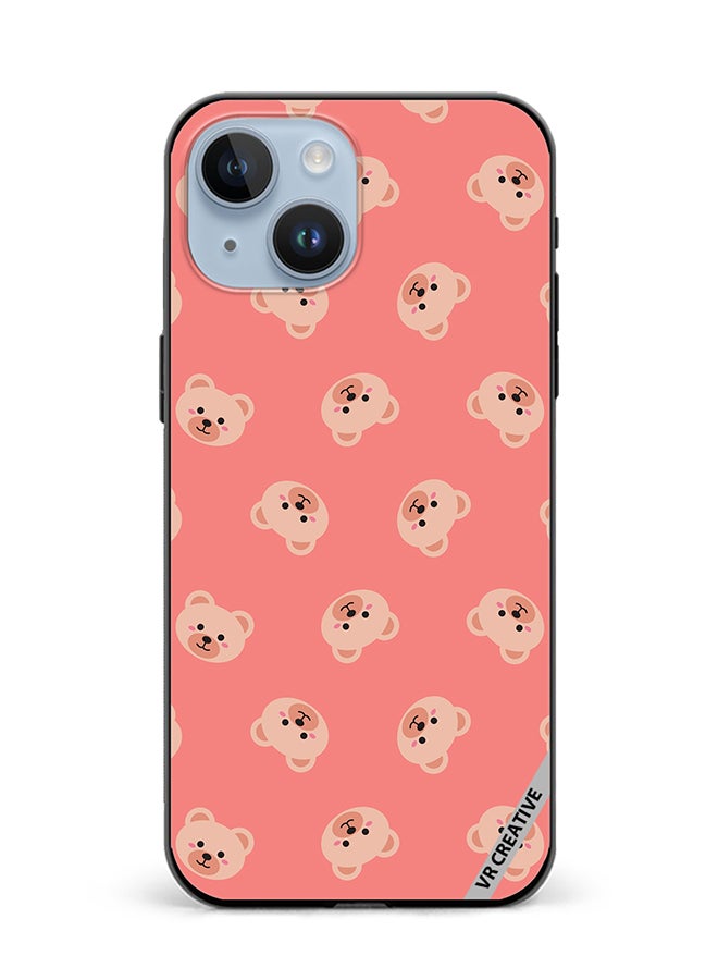 VR CREATIVE Protective Case Cover For Apple iPhone 15 Plus Cute Flat Bears Design Multicolour - Image 1