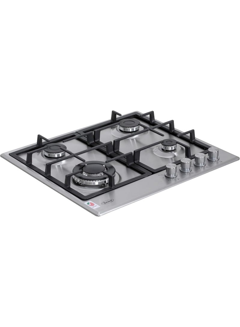 Terim TERBIGH604SS 60 cm Built in Gas Hob, Flame Failure Device, Cast Iron Pan Supports, Gas Conversions Kit, Made in Turkey, 1 Year Warranty TERBIGH604SS silver - Image 3