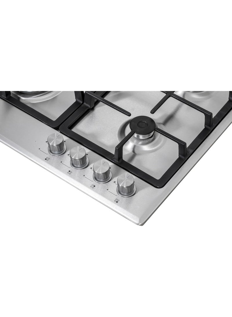 Terim TERBIGH604SS 60 cm Built in Gas Hob, Flame Failure Device, Cast Iron Pan Supports, Gas Conversions Kit, Made in Turkey, 1 Year Warranty TERBIGH604SS silver - Image 4