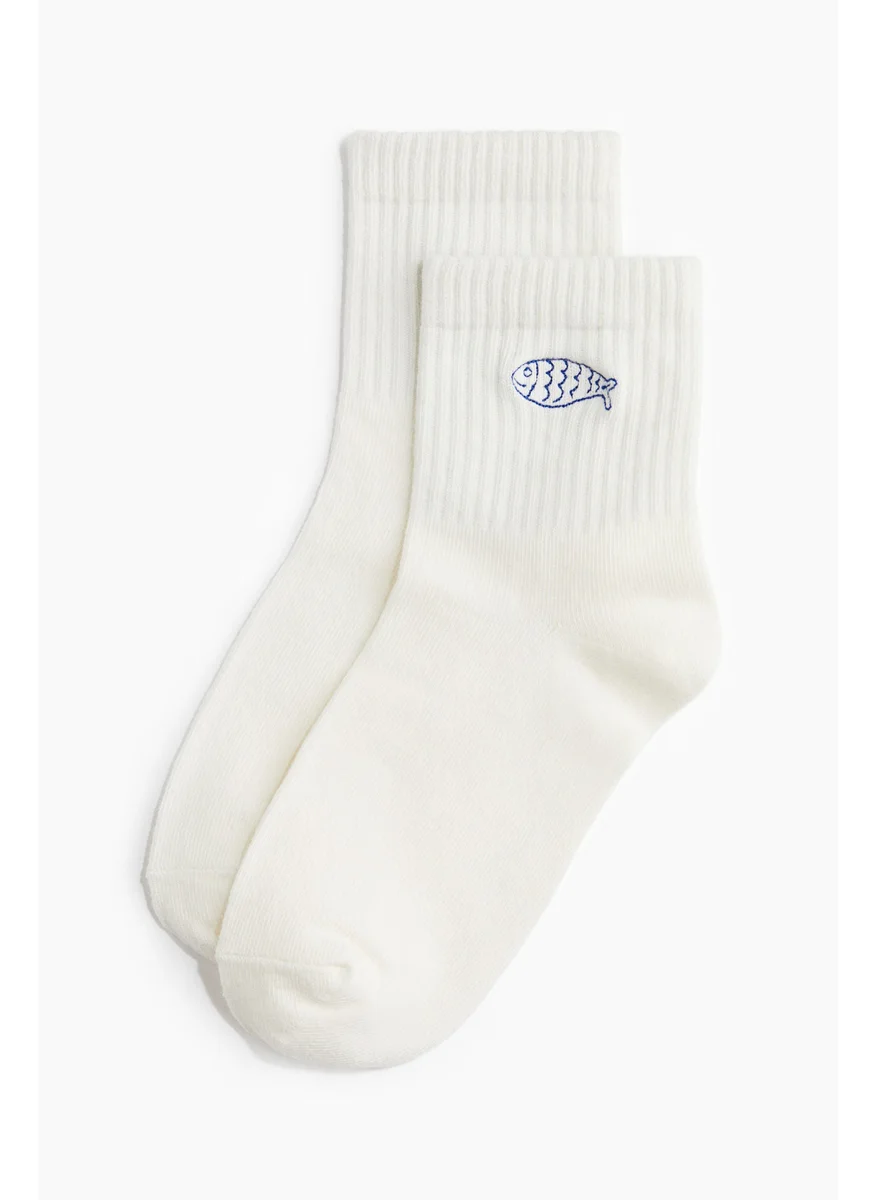 H&M Motif-Detail Socks