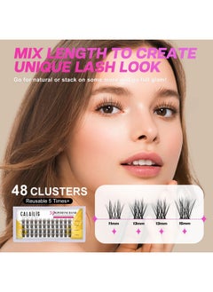 Calailis Individual Lashes, Diy Eyelash Extensions, Super Thin Glue-Based Band, Natural Look Reusable,11/13/13/15Mm, Lasting For 48 Hours Individual Diy Eyelashes(01Ys)  - Image 4