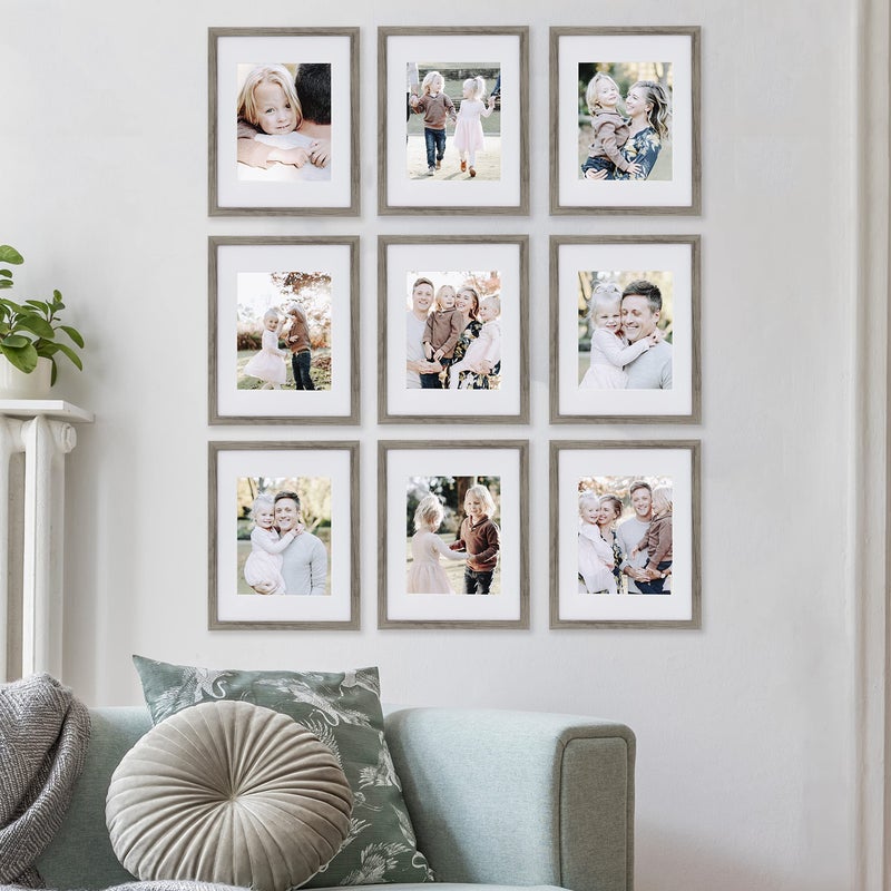 Sheffield Home 9 Piece Gallery Wall Frame Set, 11x14 Inch, Natural - Image 2