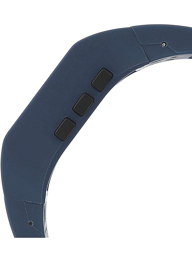 فاستراك 38010Pp02 ساعة رقمية للرجال مقاومة للماء حتى 30 مترًا بمينا أسود وسوار من السيليكون باللون الأزرق - Image 3