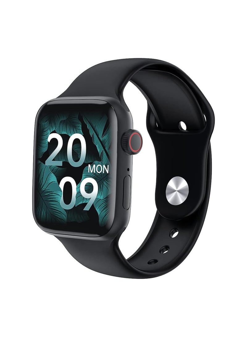 ويزمي ساعة Wisme X22 الذكية عالية الجودة مع 3 أحزمة - مكالمات بلوتوث، جهاز تتبع لياقة بدنية مقاوم للماء، مراقب معدل ضربات القلب، ساعة ذكية للأعمال للرجال والنساء، طلاء مفرغ - أسود - Image 2