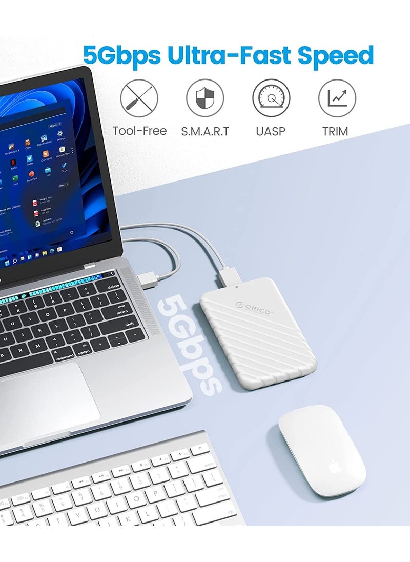Orico USB 3.0 Micro B 2.5” inch SATA SSD Hard Disk Box White  - Image 2