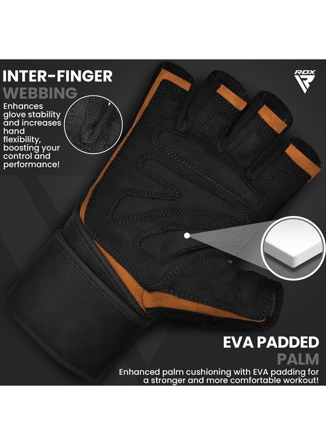 Rdx قفازات رفع الأثقال مع دعم المعصم، أحزمة معصم بطول 50 سم، راحة لPalm مضادة للانزلاق، قبضة تنفسية لصالة الألعاب الرياضية لتدريب اللياقة البدنية، رفع الأثقال، تمارين كمال الأجسام للرجال والنساء - Image 2