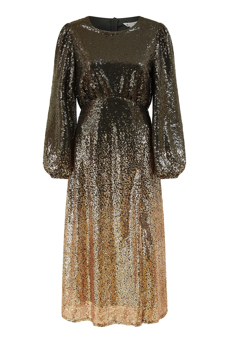 Yumi Sequin Ombre Midi Dress