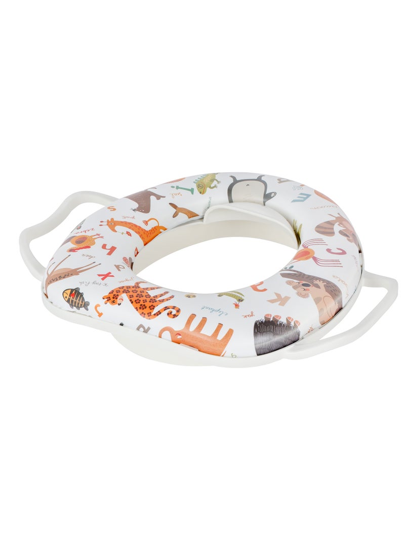 BABY PLUS Potty-Training Seat – Comfortable, Non-Slip Design with Handles, Fun Patterns, Easy-to-Clean for Babies, Toddlers, Boys & Girls, WHITE  - Image 3