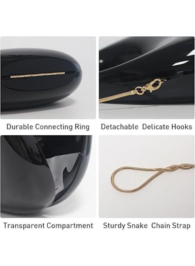 A unique moon-shaped acrylic women's handbag with a top handle, perfect for weddings, cocktail parties, and evening events. - Image 4