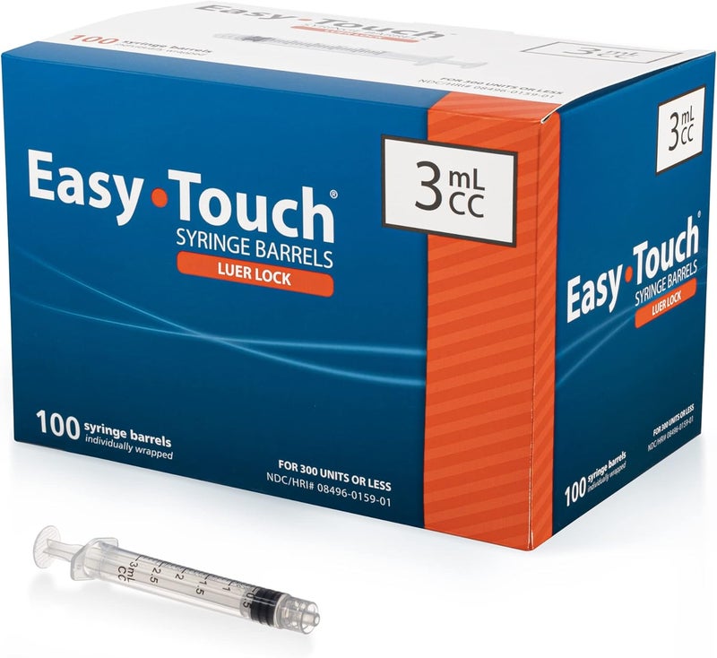 Easy Touch EasyTouch 3ML Luer-Lock Syringe Barrel Only (100 syringes) - Image 1