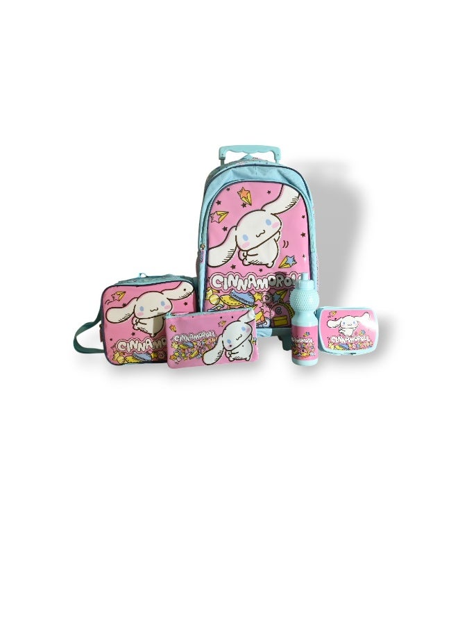Cinnamoroll 18"TROLLEYBAG, LUNCH BAG, PENCILCASE, WATER BOTTLE, LUNCH BOX - Image 1