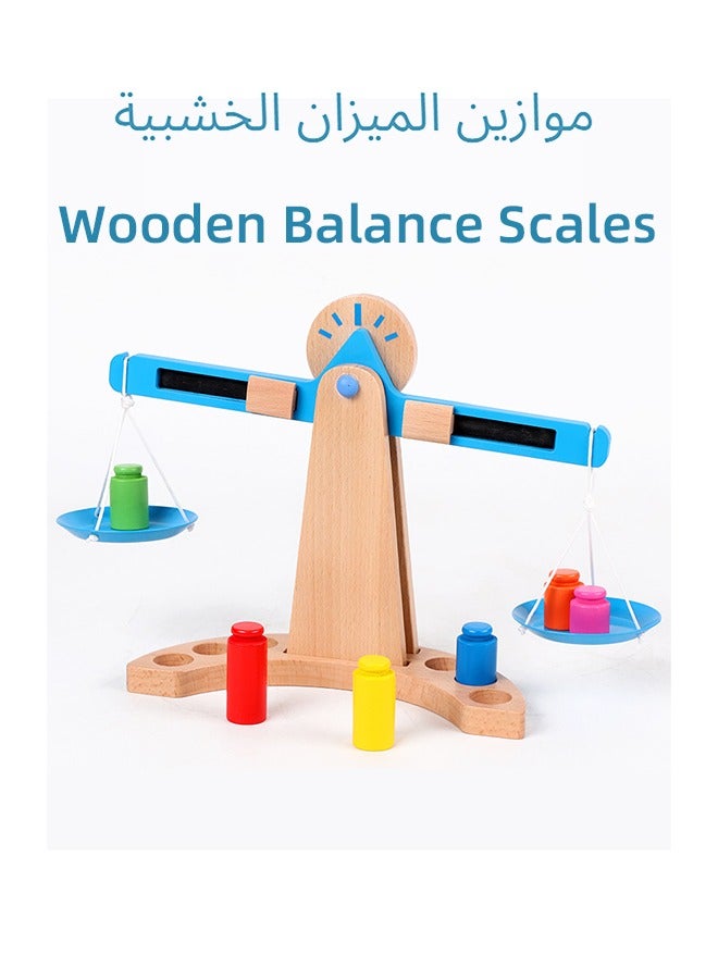 Wooden Montessori Balance Scale for Kids | 6-Weight Math Learning Toy, STEM Educational Counting  Sorting Game | Classroom  Homeschool Toys for Ages 3-8 - Image 2