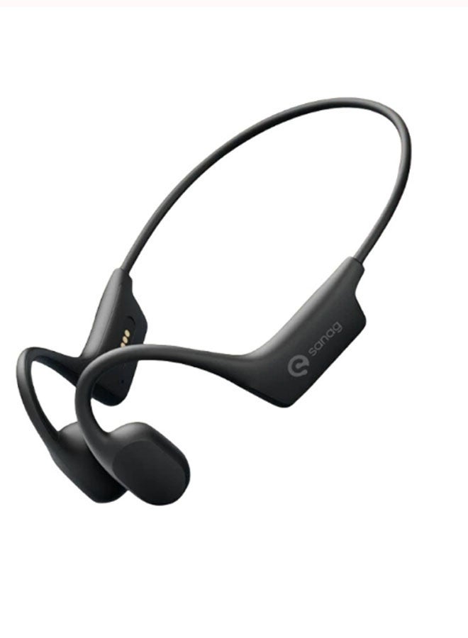 ساناج سماعات رأس رياضية B30S PRO (ذاكرة وصول عشوائي 16 جيجابايت) - سماعة رأس بلوتوث مفتوحة القناة، حجرة رنين ACA من الجيل الرابع، سماعات رأس سباحة مقاومة للماء IPX8، ملاءمة آمنة، استماع تحت الماء، مناسبة للجري والسباحة (أسود) - Image 1