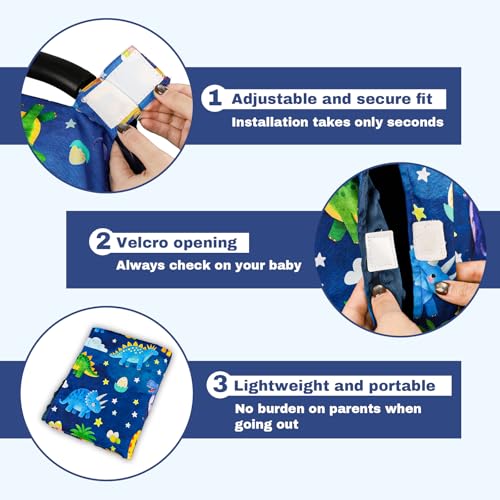 Hooyax Peekaboo Car Seat Cover for Baby Boy - Warm Minky Carseat Canopy with Adjustable Opening, Universal Fit for Infant Car Seats & Strollers, Soft Nursing Cover & Blanket (Dinosaur) - Image 5