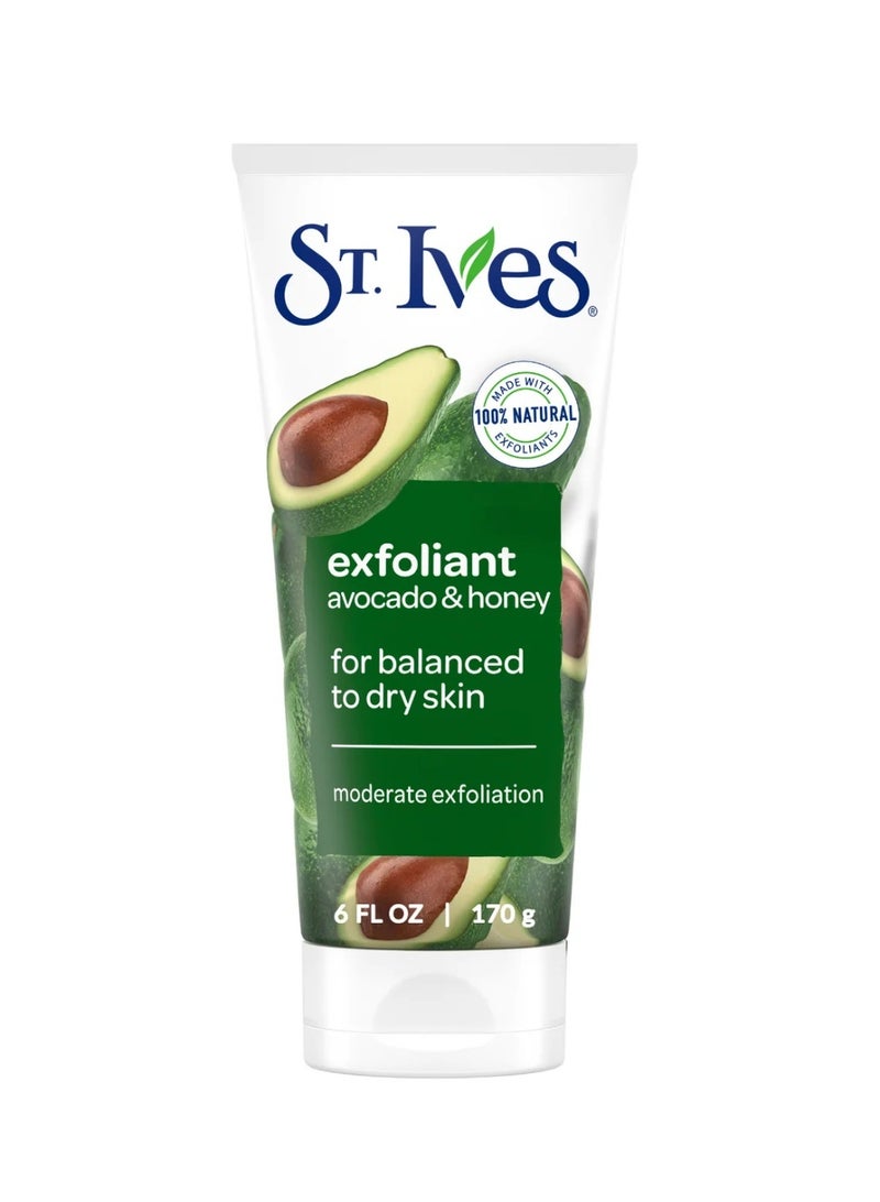 سانت آيفز مقشر الوجه بالأفوكادو والعسل، مقشر للوجه للبشرة المتوازنة والجافة 170 جرام - Image 1