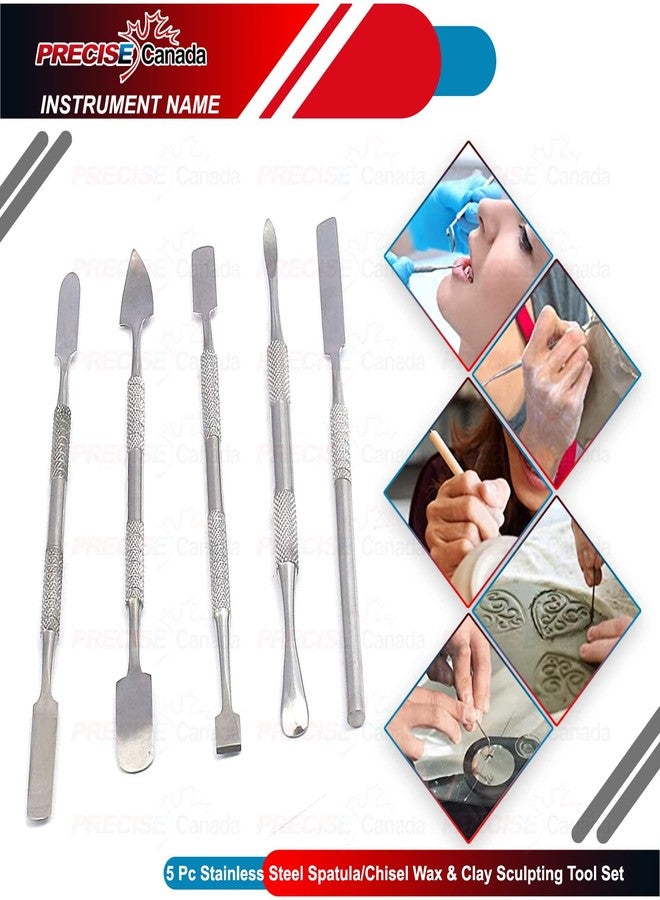 PRECISE CANADA 5 Pc Stainless Steel Spatula/Chisel Wax & Clay Sculpting Tool Set - Image 2