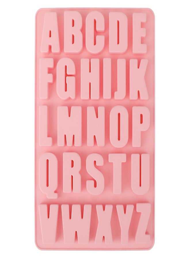 Ymapinc Silicone Alphabet Molds, 26 Cavities Silicone Resin Letter Molds for Chocolate,Crayon, Candy,Cake Baking Decor, Easy to Release and Clean, BPA Free, Pink, 10.67x7.13x0.49 inches - Image 1