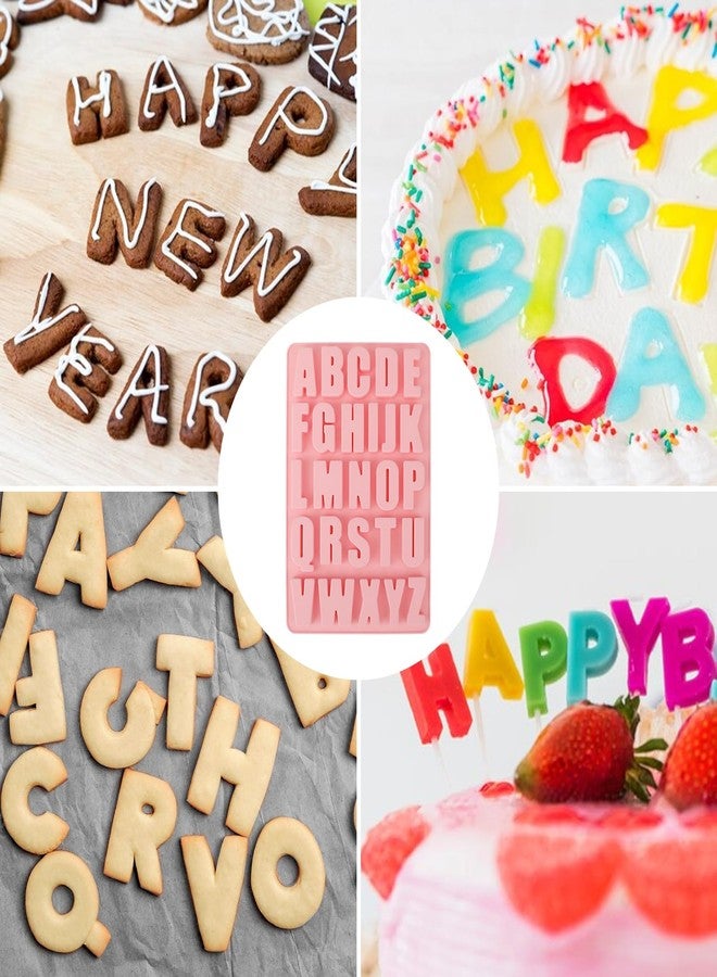 Ymapinc Silicone Alphabet Molds, 26 Cavities Silicone Resin Letter Molds for Chocolate,Crayon, Candy,Cake Baking Decor, Easy to Release and Clean, BPA Free, Pink, 10.67x7.13x0.49 inches - Image 5