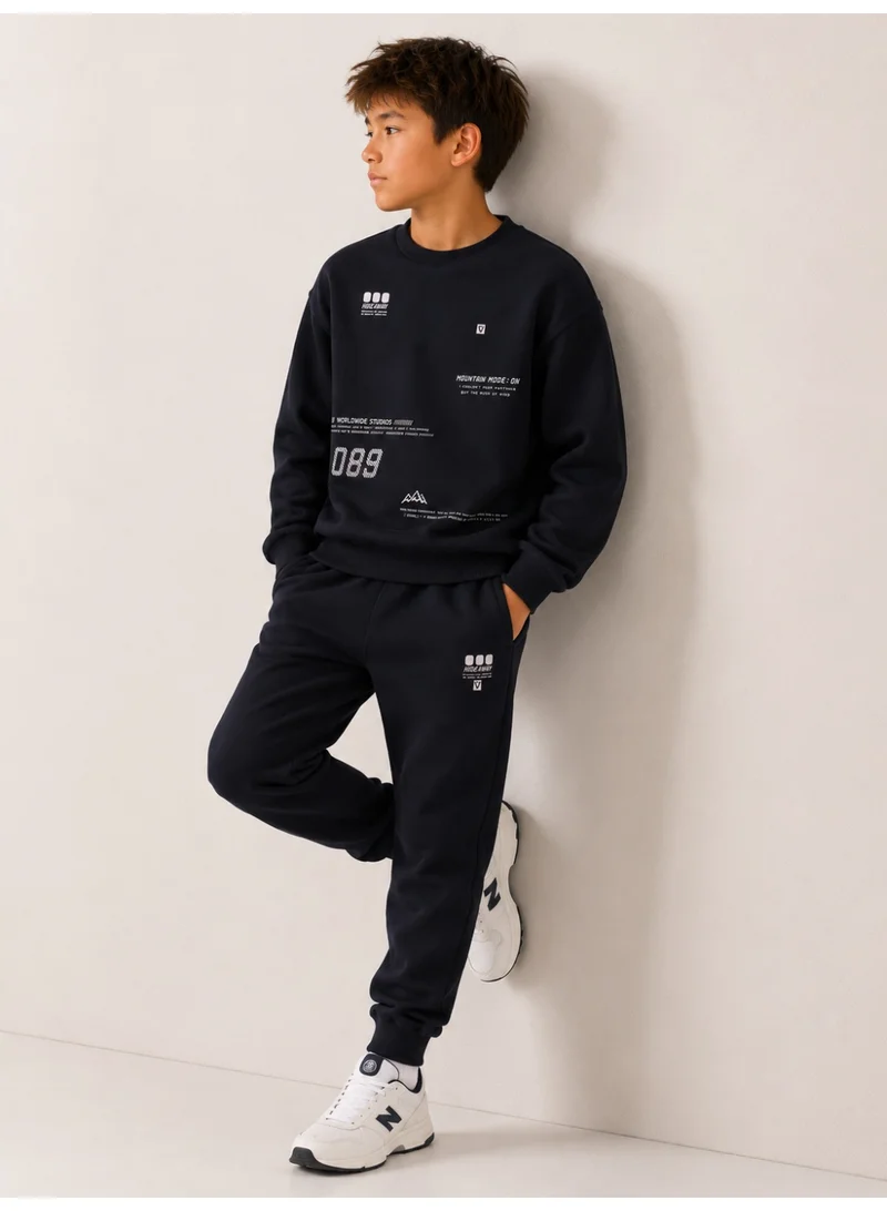 No Way Monday Boys Graphic Sweatshirt and Jogger 2-piece set