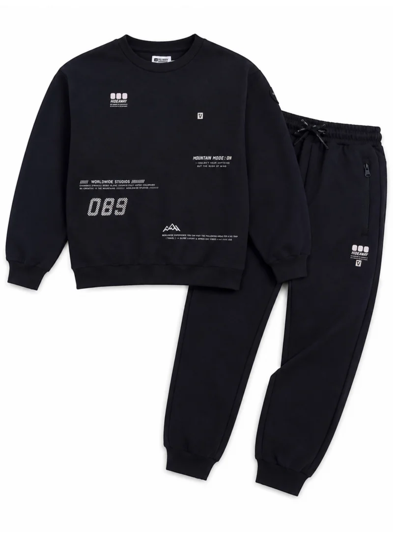 No Way Monday Boys Graphic Sweatshirt and Jogger 2-piece set