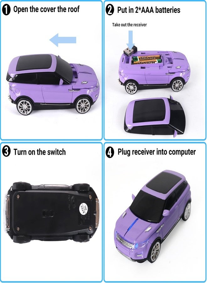 elec Space Wireless Mouse Car Computer Mouse for PC Laptop (Purple) - Image 5