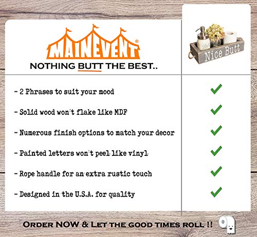 MAINEVENT Nice Butt Bathroom Decor Box, One Box with Print on 2 Sides Farmhouse Bathroom Toilet Decor, Nice Butt Rustic Organizer - Image 5
