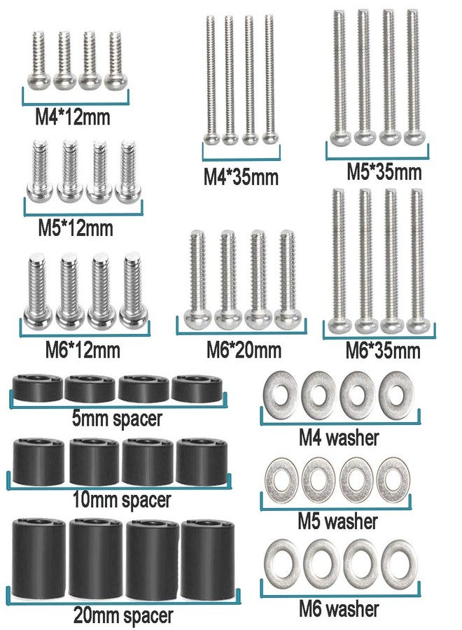 Coret Universal TV Mount Screw Kit Includes M4, M5, M6 Screws, Washers and Spacers - Stainless Steel - Compatible with VESA Wall TV or Monitor Mounting - Image 2