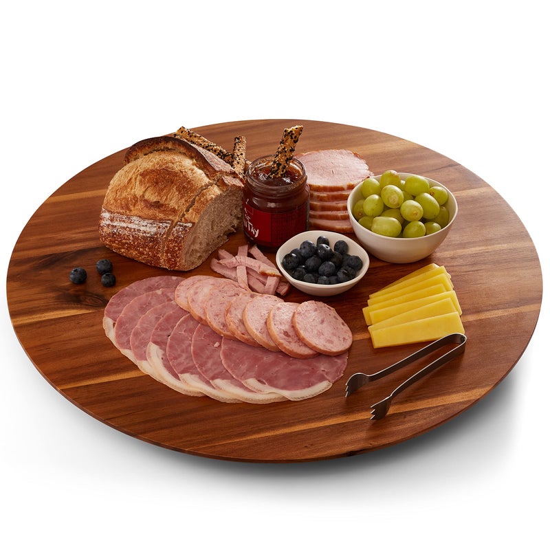 Tidita TIDITA 21 Acacia Wood Lazy Susan for Table Top  Wooden Turntable Serving Tray for Charcuterie Boards Cheese Board  Extra Large Round Lazy Susan Organizer  Kitchen Revolution for Countertop 