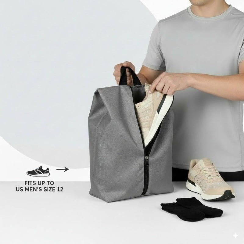 Swaze Premium Shoe Bag for Travel | Shoe Pouch, Shoe Cover for Storage, Shoe Bags for Travelling, Shoe Organizer for Travel, Shoes Packing Pouch, Shoe Pouch for Storage & Washable Covers (Grey 5 pcs) - Image 1