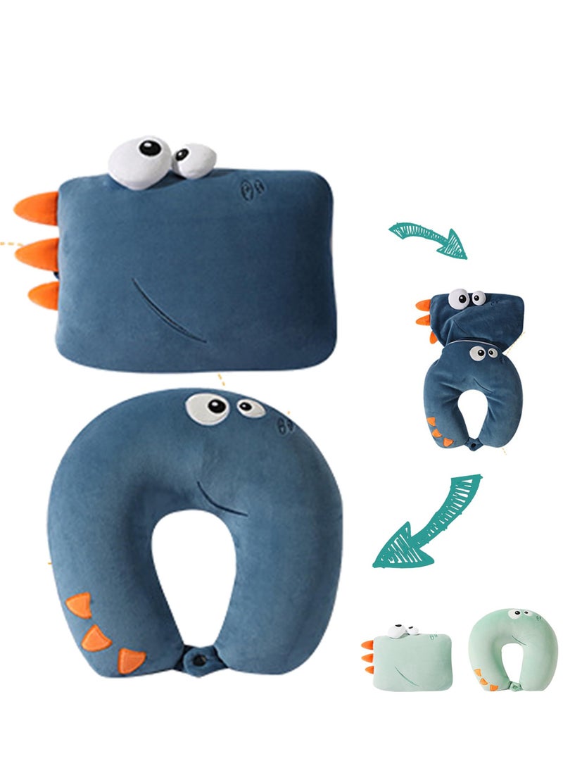 SYOSI Travel Pillow Kid, 2-in-1 Travel Pillow for Kids, Neck, Soft and Adorable Bear Animals Plushie That Converts into a U-Shaped Neck Pillow for Ultimate Comfort During Airplane, Car, Train, Bus Trip - Image 1