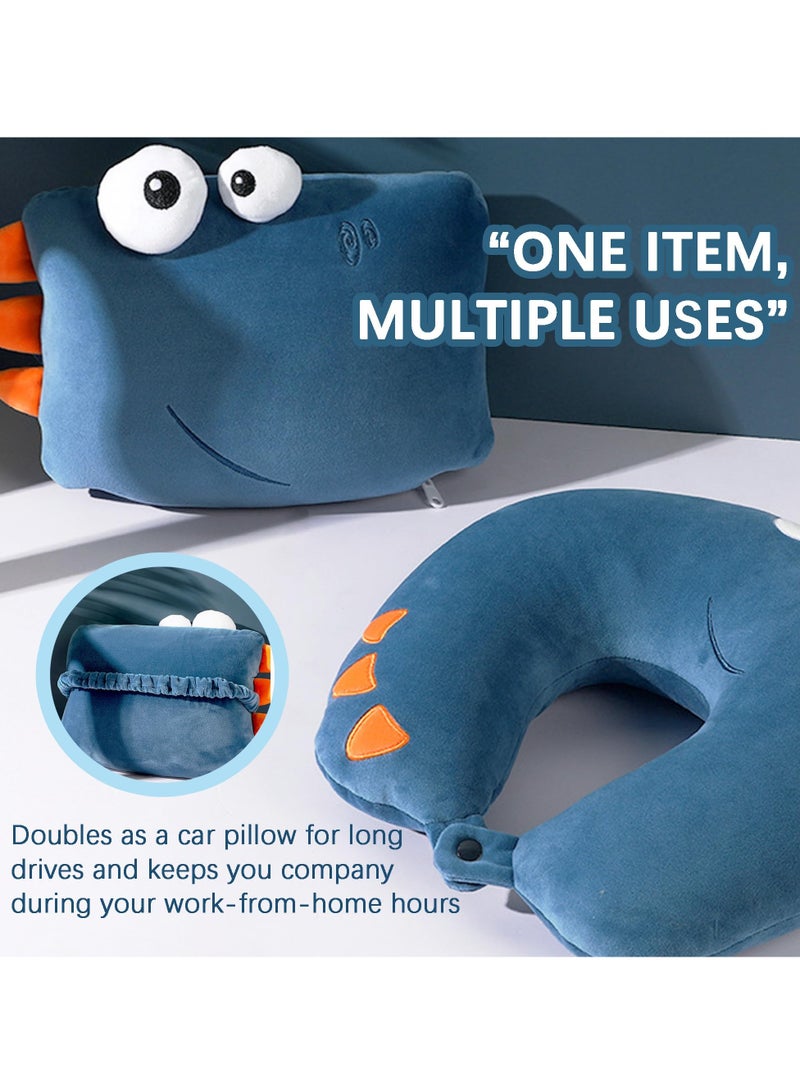 SYOSI Travel Pillow Kid, 2-in-1 Travel Pillow for Kids, Neck, Soft and Adorable Bear Animals Plushie That Converts into a U-Shaped Neck Pillow for Ultimate Comfort During Airplane, Car, Train, Bus Trip - Image 3