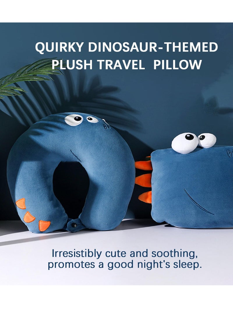 SYOSI Travel Pillow Kid, 2-in-1 Travel Pillow for Kids, Neck, Soft and Adorable Bear Animals Plushie That Converts into a U-Shaped Neck Pillow for Ultimate Comfort During Airplane, Car, Train, Bus Trip - Image 2