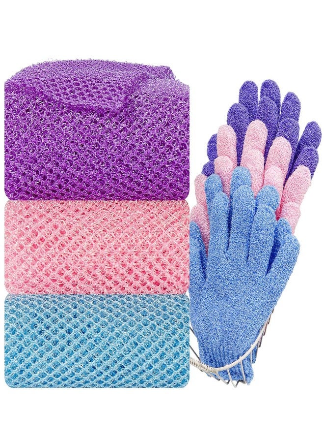 JOLYEAK 6 Pack African Bath Sponge Exfoliating Glove Set Nylon African Exfoliating Net Exfoliating Washcloth Body Scrubber Back Scrubber Wash Deep Scrubbing Dead Skin - Image 1