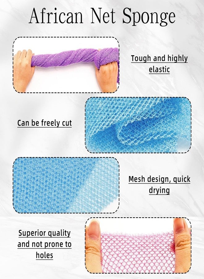 JOLYEAK 6 Pack African Bath Sponge Exfoliating Glove Set Nylon African Exfoliating Net Exfoliating Washcloth Body Scrubber Back Scrubber Wash Deep Scrubbing Dead Skin - Image 5