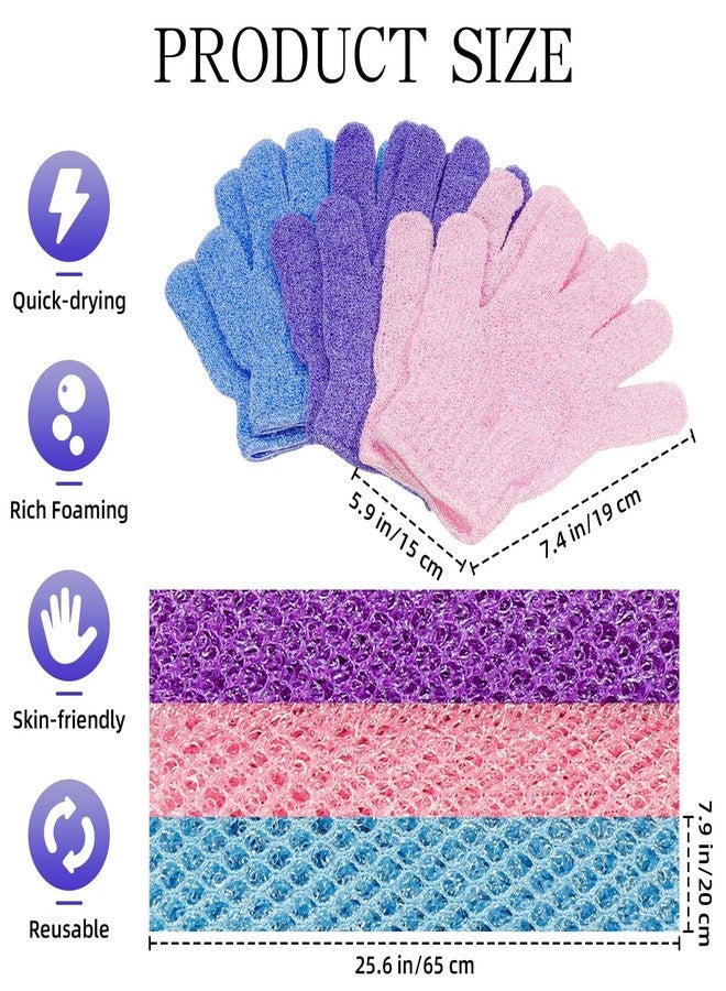 JOLYEAK 6 Pack African Bath Sponge Exfoliating Glove Set Nylon African Exfoliating Net Exfoliating Washcloth Body Scrubber Back Scrubber Wash Deep Scrubbing Dead Skin - Image 2