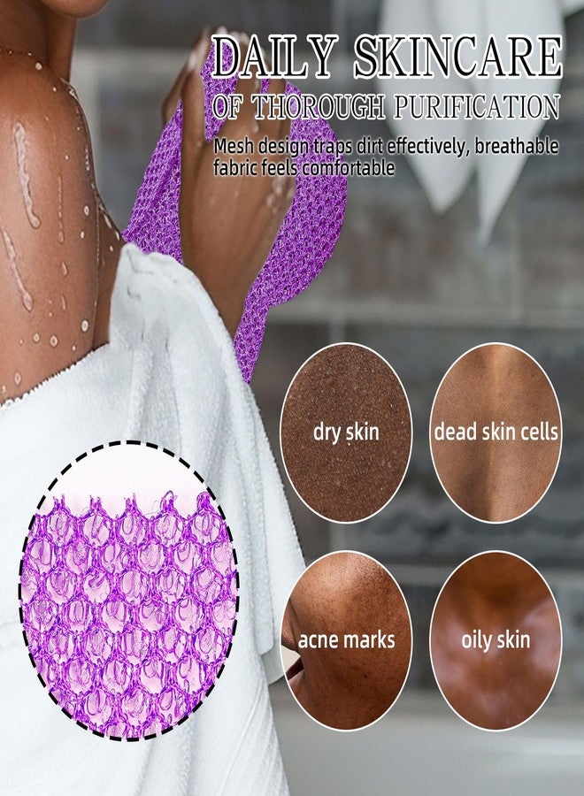 JOLYEAK 6 Pack African Bath Sponge Exfoliating Glove Set Nylon African Exfoliating Net Exfoliating Washcloth Body Scrubber Back Scrubber Wash Deep Scrubbing Dead Skin - Image 3