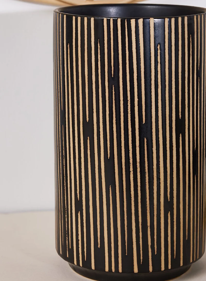 Premier Kiso Large Black And Cream Finish Vase