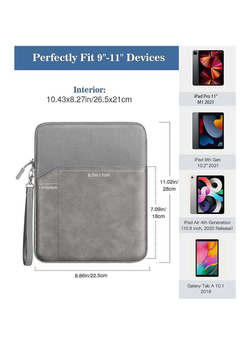 مافانز حقيبة حمل للكمبيوتر اللوحي مقاس 9-11 بوصة لجهاز iPad Pro 11 2021-2018 Air 5/4 10.9 10.2 Galaxy Tab A8 10.5/Tab S8 11 بوصة Surface Go 2/1 واقي مع جيب رمادي داكن  - Image 3