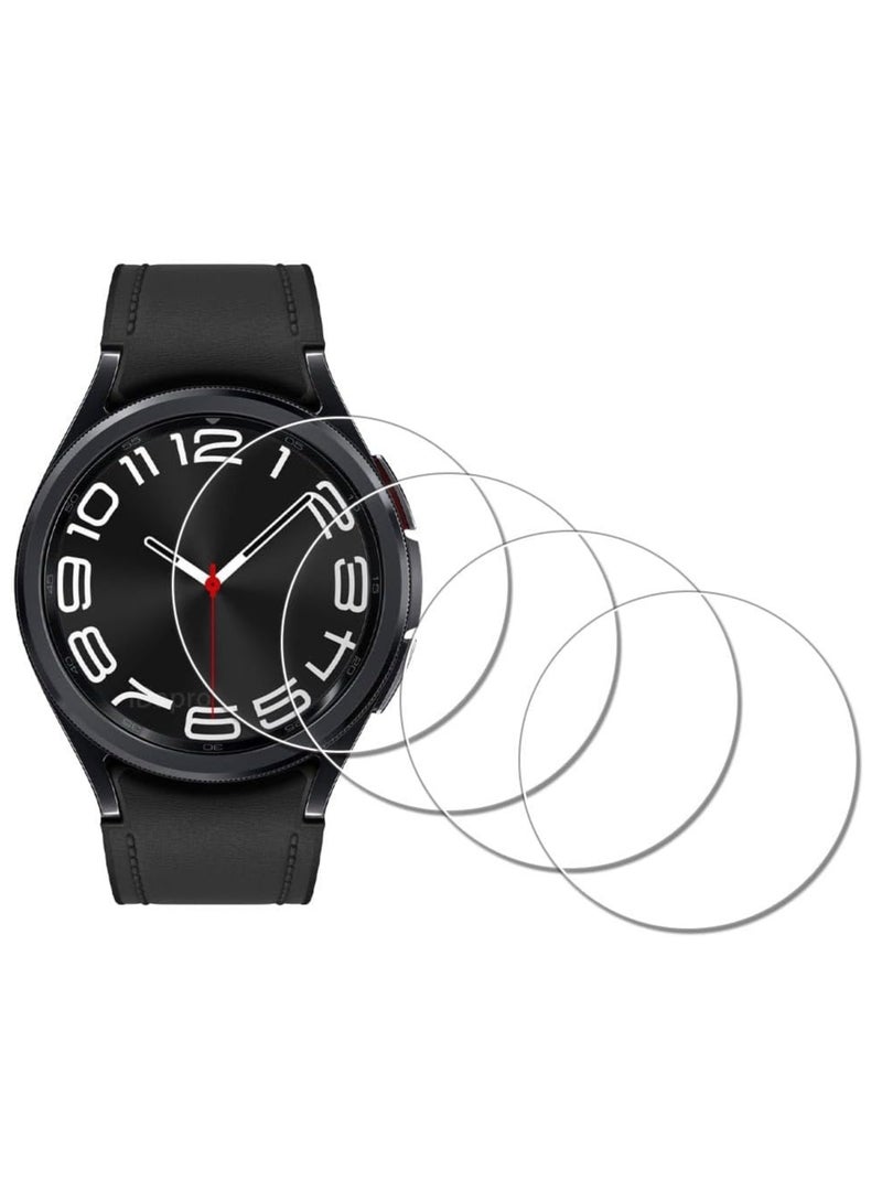 SARAOONT Samsung Galaxy Watch 6 Classic 43mm 4 Pack 10H Glass Screen Protector Anti Scratch HD Clarity Bubble Free Easy Install - Image 1