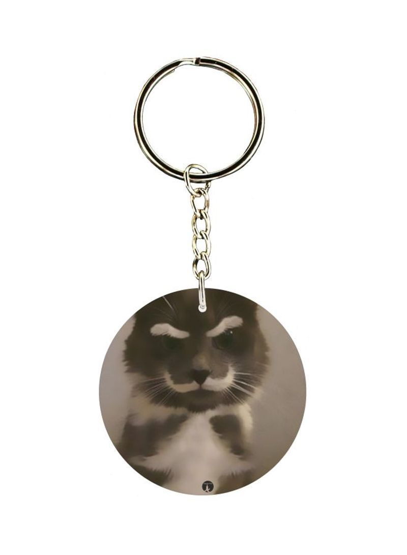 Double Sided Cat Printed Keychain