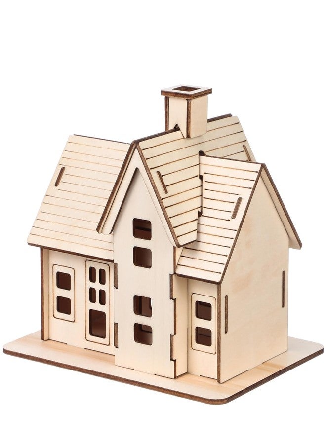 VOSAREA 1 Set DIY Wooden House Model Puzzle for Adults Puzzle for Home and Office Decoration with Smooth Surface and Easy Assembly - Image 1