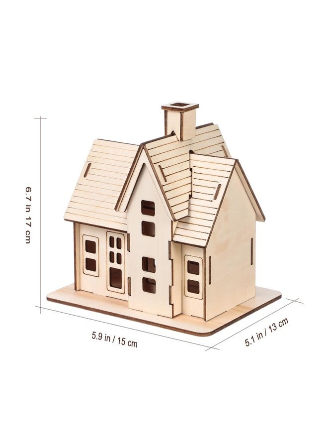 VOSAREA 1 Set DIY Wooden House Model Puzzle for Adults Puzzle for Home and Office Decoration with Smooth Surface and Easy Assembly - Image 2