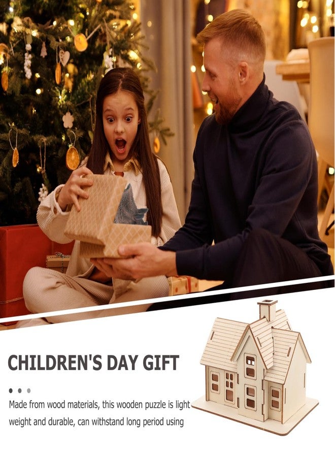 VOSAREA 1 Set DIY Wooden House Model Puzzle for Adults Puzzle for Home and Office Decoration with Smooth Surface and Easy Assembly - Image 4