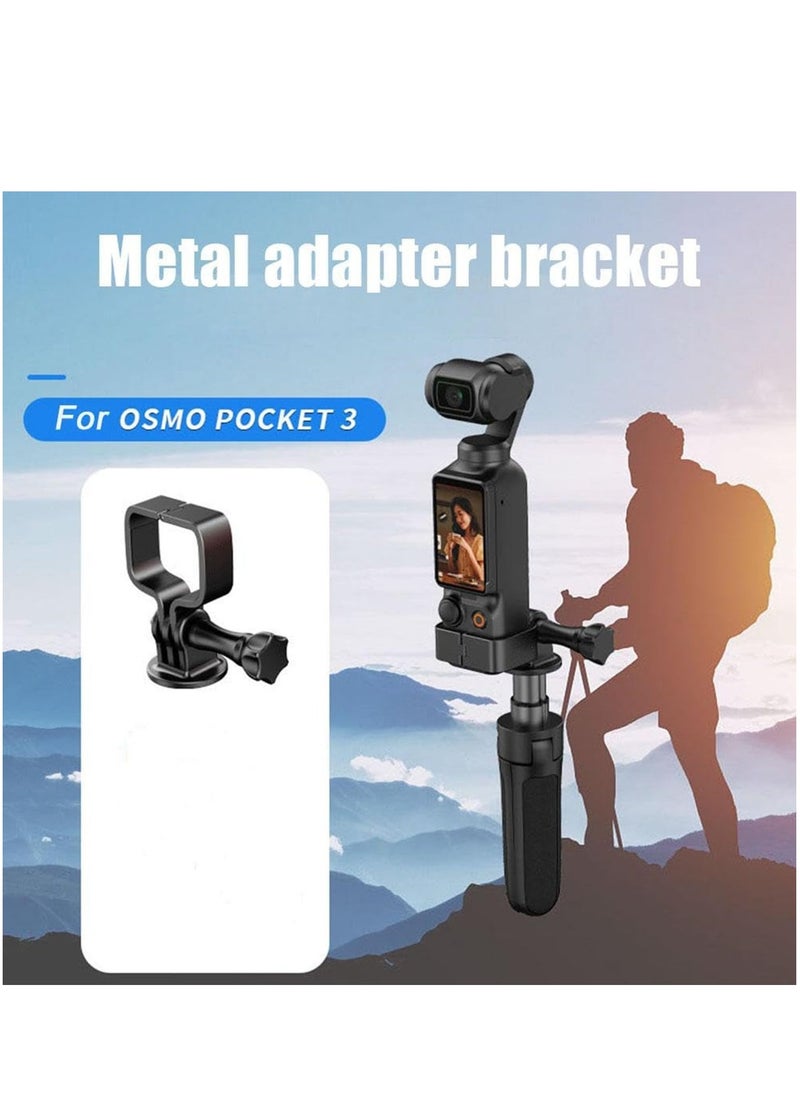 Expansion Adapter Compatible with DJI OSMO Pocket 3 Metal Expansion Adapter Head Camera Fixed Bezel Bracket Holder Portable Outdoor Accessories for OSMO Pocket 3 Fixing Bracket