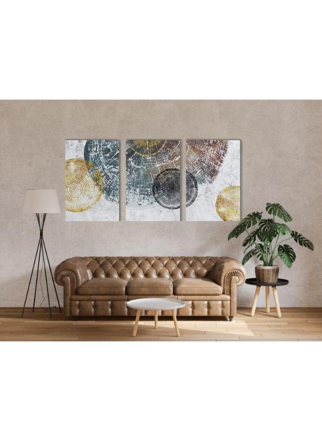 Home Gallery home gallery abstract golden wood grain art Printed Canvas wall art  - Image 2