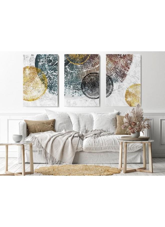 Home Gallery home gallery abstract golden wood grain art Printed Canvas wall art  - Image 3