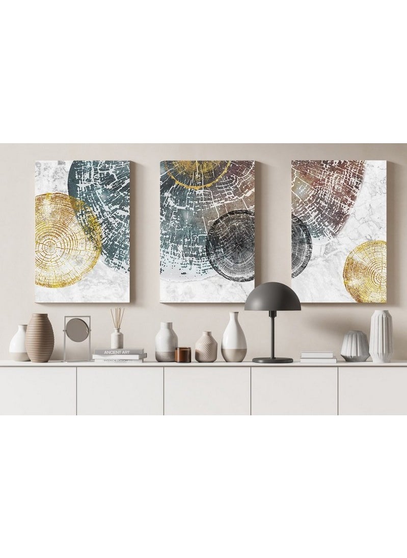 Home Gallery home gallery abstract golden wood grain art Printed Canvas wall art  - Image 1