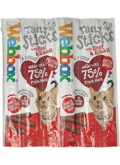 Webbox Cats Delight Tasty Sticks Beef & Rabbit 6 Sticks 30 G  - Image 1