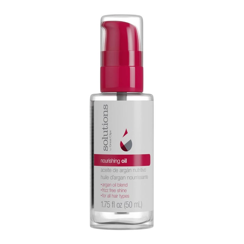GREAT CLIPS Solutions Nourishing Oil, 1.75oz | Argan-Oil Blend Hydrates Hair & Skin | Great for Dry, Damaged Hair